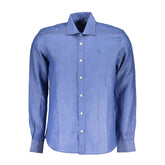 North Sails Blue Linen Men Shirt